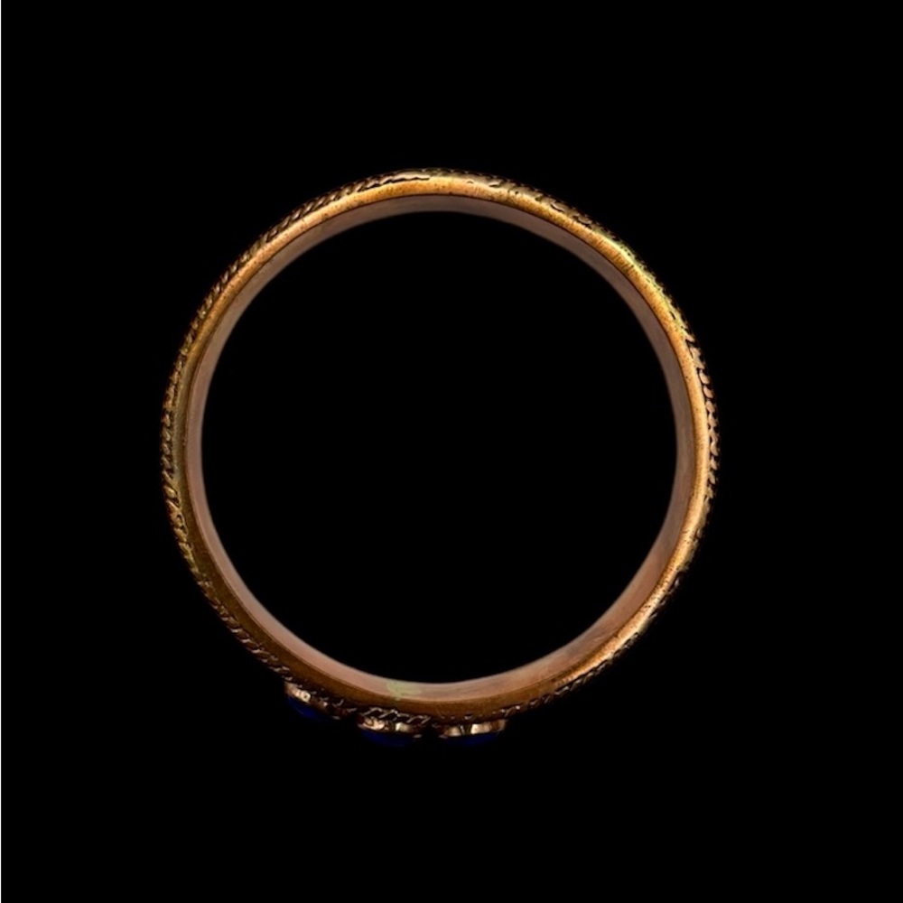 Solid Copper Bangle With Lapis Lazuli Stones - image 5